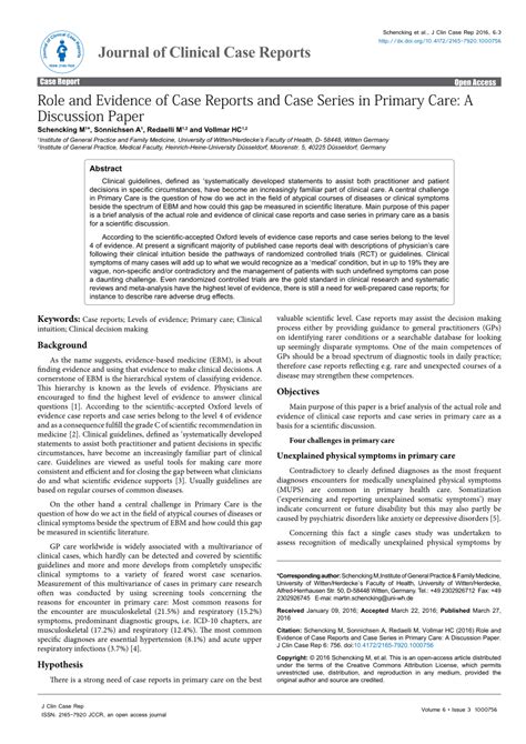 clinical case report journal