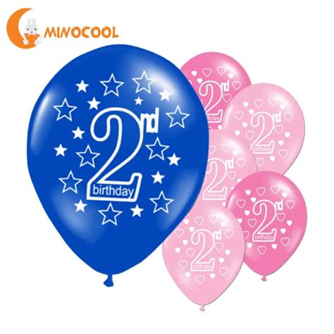 10 PCS Balloon Toys Baby Happy 2nd Birthday Party Print Party Decoration Balloon Shoot Props for ...