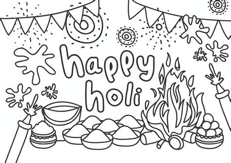 Holi Coloring Pages - Free Printable Coloring Pages for Kids