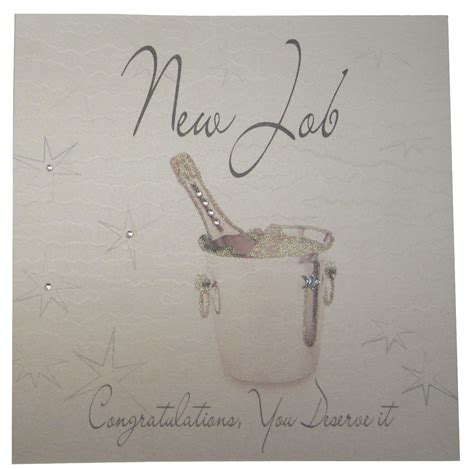 WHITE COTTON CARDS Congratulations, Handmade Large New Job Card ...