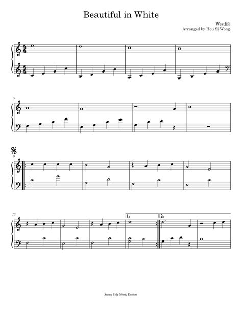 Beautiful In White – Westlife Sheet music for Piano (Solo) | Musescore.com