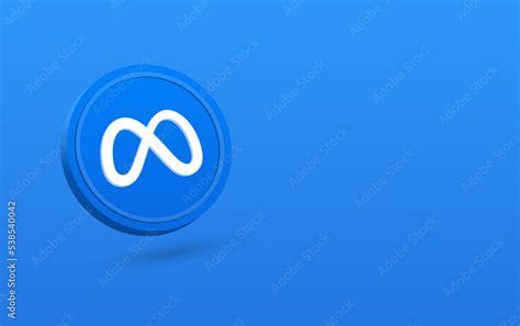 3d meta logo isolated on blue background . facebook meta circle button icon 3D, popular social ...