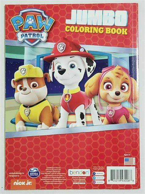 JUMBO Coloring Book Nick Jr PAW Patrol Pawsome Includes Activity Pages ...