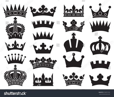 Crown Collection Heraldic Symbols Set Stock Illustration 106351532 ...