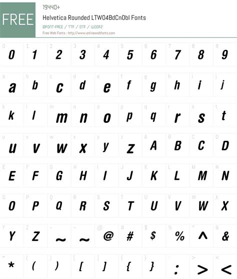 Helvetica Rounded LTW04BdCnObl 1.00 Fonts Free Download ...