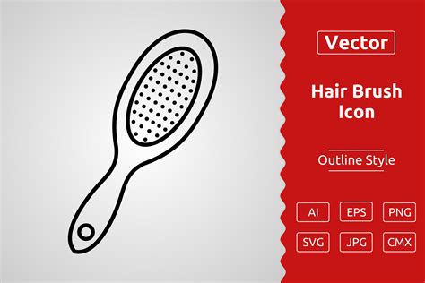 Vector Hair Brush Outline Icon Design Graphic by Muhammad Atiq · Creative Fabrica