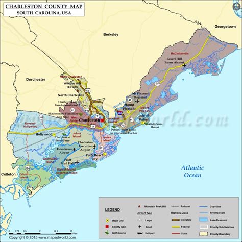 Charleston County Map, South Carolina