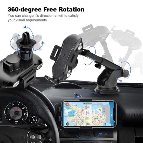 Samsung Galaxy S10/S10+/S9/S9+/S8 Automatic Clamping Qi Wireless Car ...