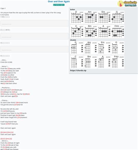 Chord: Over and Over Again - tab, song lyric, sheet, guitar, ukulele | chords.vip
