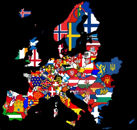 Europe Map With Countries Flags