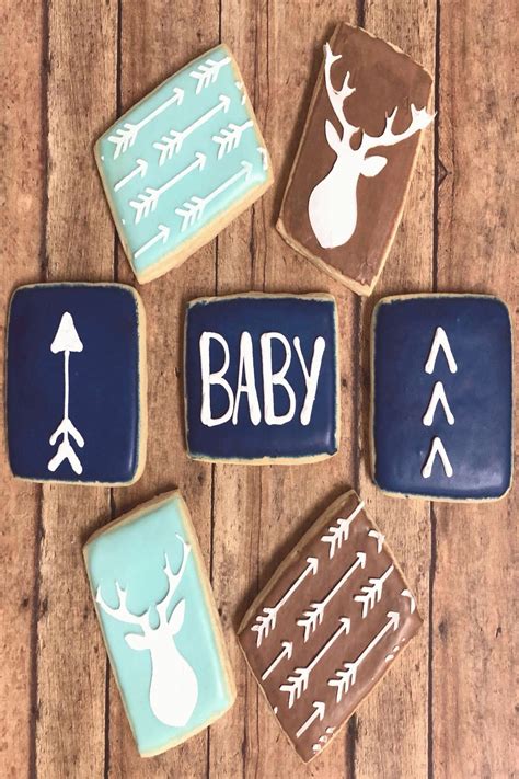 Boho Chic Baby Shower Cookies Baby Boy Shower Arrows and Bucks Decorated Sugaarrows | Deer baby ...
