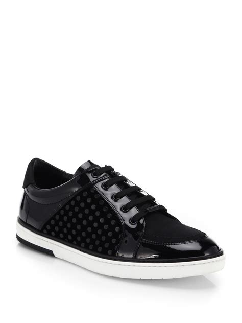 Lyst - Jimmy Choo Sydney Velvet & Patent Leather Sneakers in Black for Men