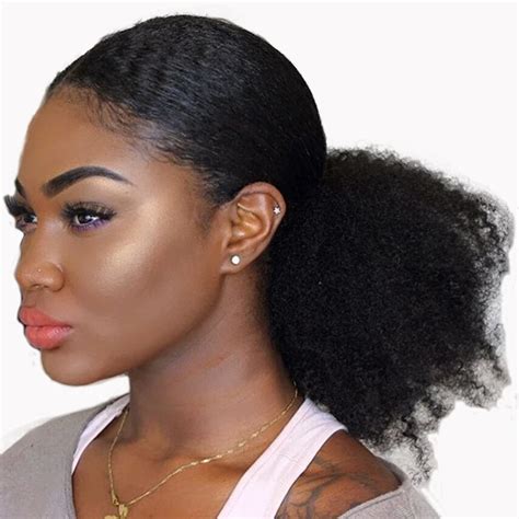 4B 4C Afro Kinky Curly Hair Ponytails Natural Human Hair 100g/Piece Mongolian Human Ponytail ...