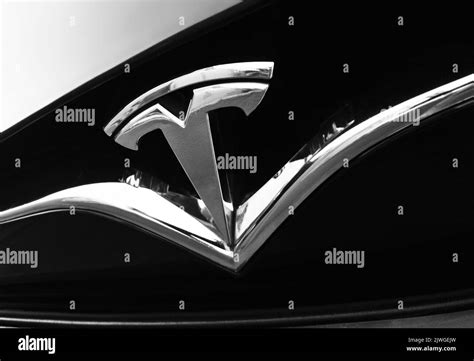 White tesla logo Black and White Stock Photos & Images - Alamy