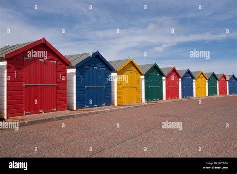 Dawlish Warren, Beach Huts on Promenade, UK Stock Photo - Alamy