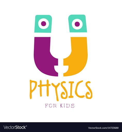 Physics for kids logo symbol colorful hand drawn Vector Image