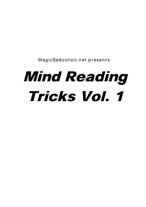 Derren Brown - Style - Mind Reading Tricks Volume 1 by Aaron Rector - Issuu