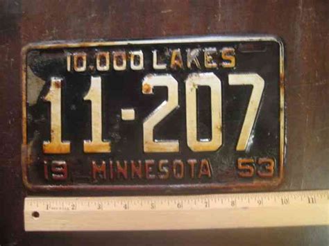 License Plate, Minnesota, 1953, State Motto: 10, 000