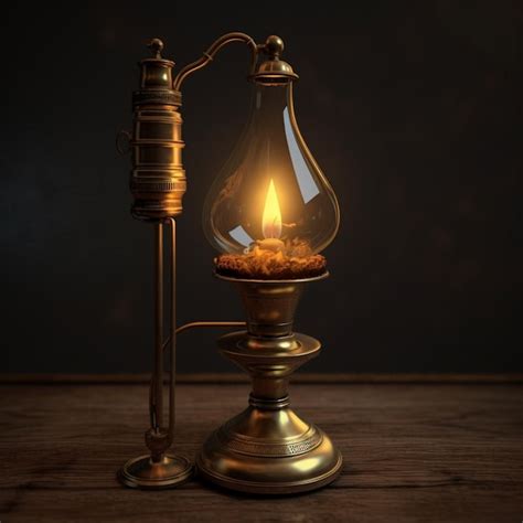 Premium AI Image | A oil lamp with a yellow light on it