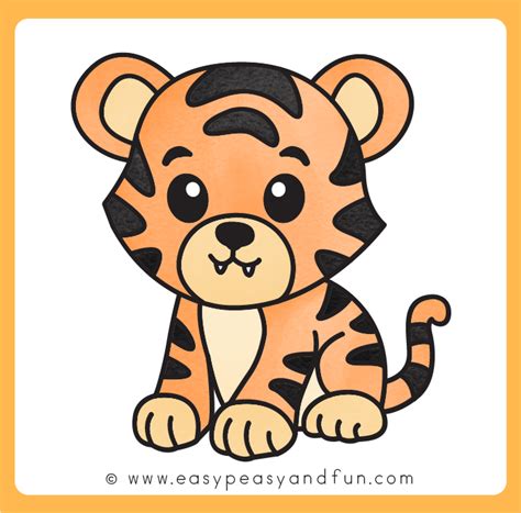 How to Draw a Tiger – Step by Step Drawing Tutorial - Easy Peasy and Fun