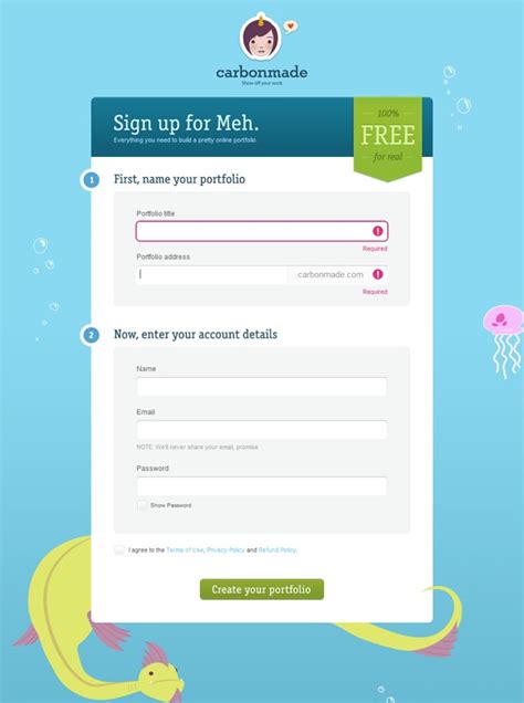 30 Awesome Sign Up Page Examples for Design Inspiration | WebFX