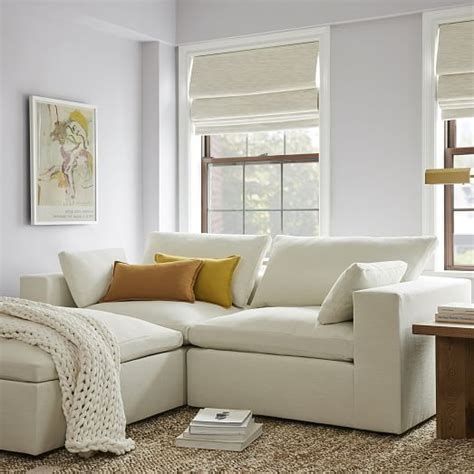 Harmony Modular 3-Piece Small Ottoman Sectional (80"–86") | West Elm