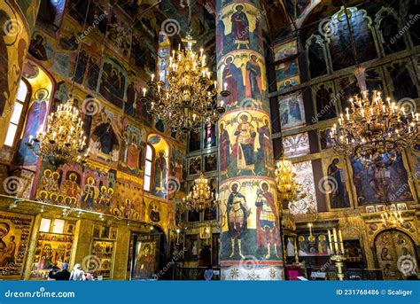 Interior of Dormition Assumption Cathedral in Moscow Kremlin, Russia ...