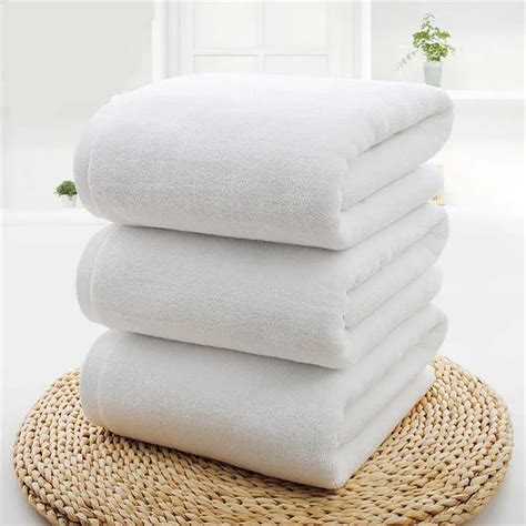 Luxury Hotel Cotton Bath Towel 70*140cm,Extra Large Beach Towel Bright White for SPA,Hotel ...