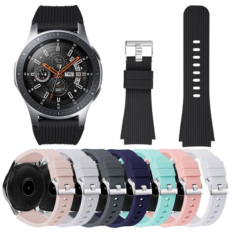 22mm Silicone Watchband for Samsung Galaxy Watch 46mm Version SM R800 Striped Rubber Replacement ...