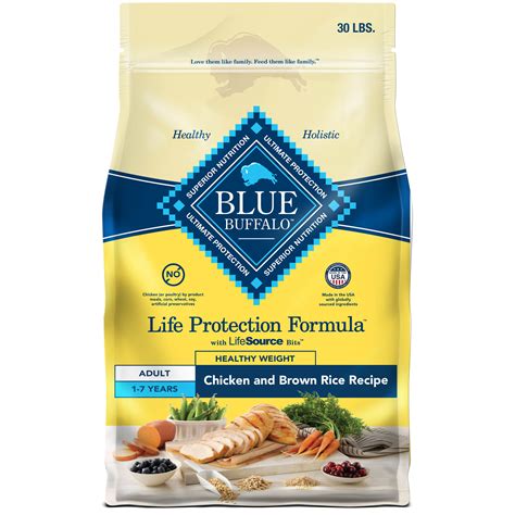 Blue Buffalo Life Protection Formula Natural Adult Healthy Weight Chicken and Brown Rice Dry Dog ...