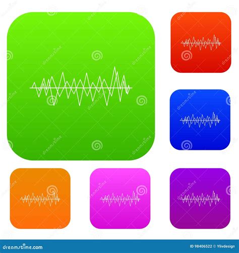 Sound wave set collection stock vector. Illustration of media - 98406522