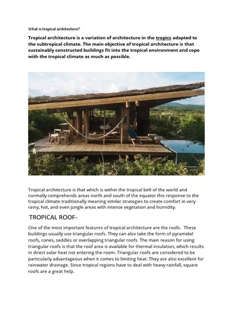 What Is Tropical Architecture | PDF | Roof | Tropics