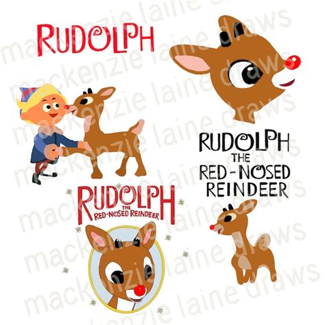 Rudolph the Red Nosed Reindeer SVG PNG JPG Bundle of 5 - Etsy