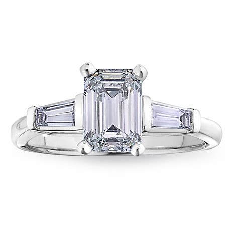 Platinum Emerald Cut Diamond Ring | Bryant & Sons, Ltd.