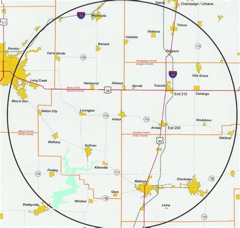 25 Mile Radius Map