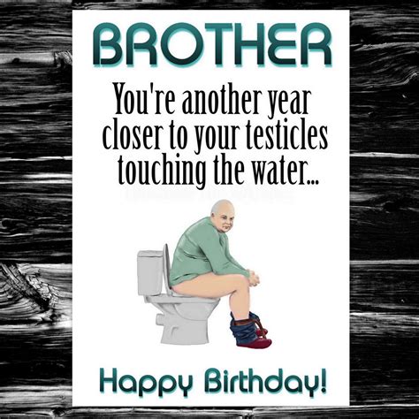 Brother Funny Birthday Card for Him Men Male - Testicles | eBay