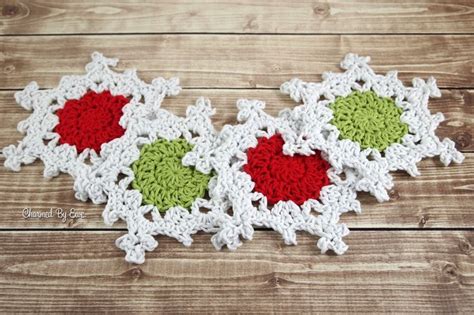 Charmed By Ewe | Free Snowflake Coasters Pattern | Christmas crochet, Crochet coasters free ...