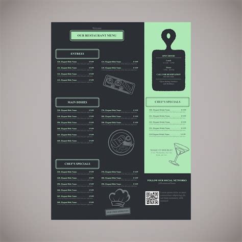 Premium Vector | Elegant simple restaurant menu