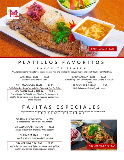 Menu — Margaritas Grill Restaurant