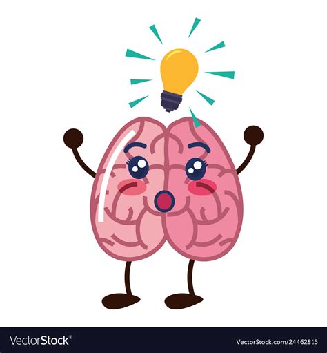 Brain cartoon creativity Royalty Free Vector Image