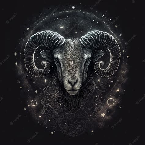 Premium Photo | Aries zodiac sign wallpaper square dark