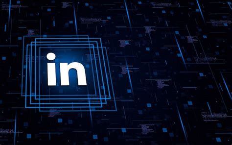 Premium Photo | Linkedin logo icon on technological background with code elements