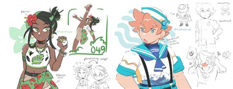 [Gym Leader type swap AU!!] 🌿🌊 Grass leader Nessa and Water leader Milo!! | Pokémon Sword and ...