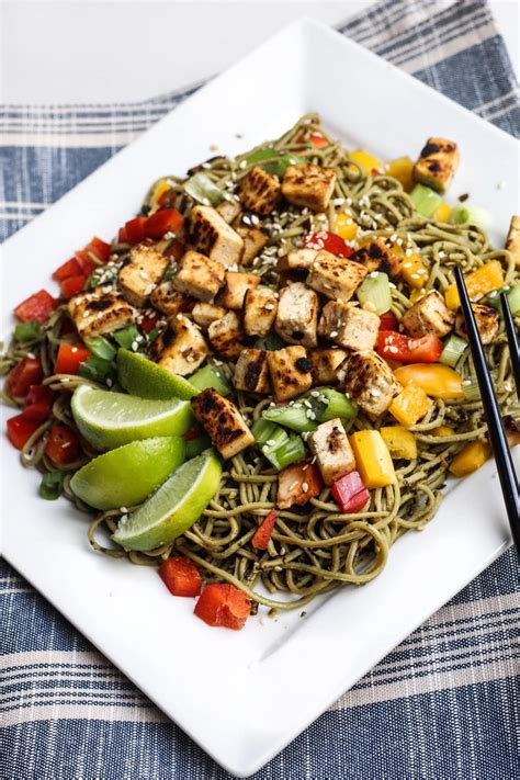 Edamame Pasta with Tofu and Veggies