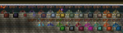 All the Ores their bricks, brick walls and armor (pre-moonlord) : Terraria