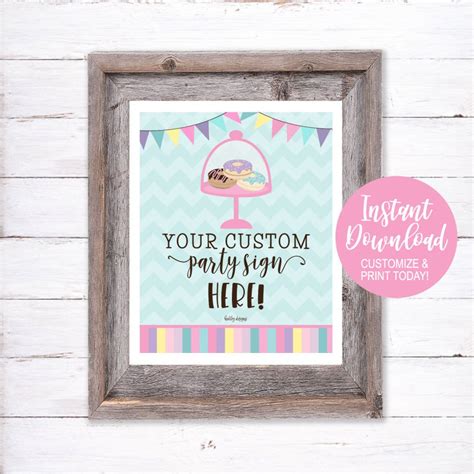 Customize Party Sign, Birthday Poster, Printable Poster, Custom Party Sign, DIY Printable ...