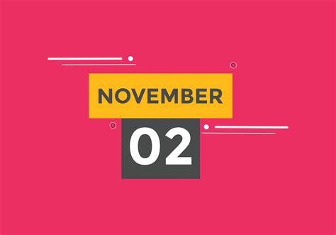 november 2 calendar reminder. 2nd november daily calendar icon template ...