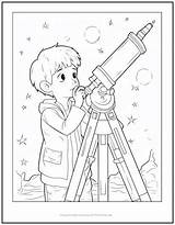 Telescope Coloring Page sketch template