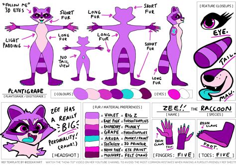 fursuit fursona reference ref sheet base template free download – zeetheraccoon