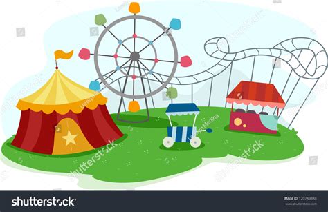 Illustration Theme Park Rides Stock Vector (Royalty Free) 120789388 ...